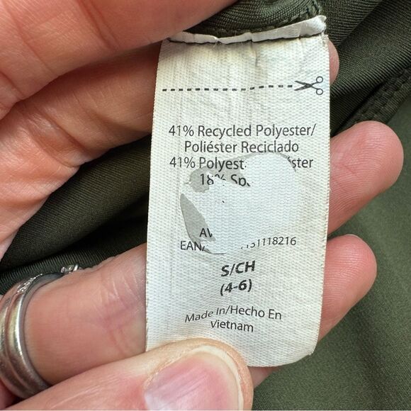 Avia Women's Workout Leggings Elastic Stretch S SM Small 4 6 Olive Green Pockets - Picture 6 of 9